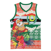 Personalised Penama Joyeux Noel Basketball Jersey Proud To Be a Ni-Van Sand Drawing Art - Polynesian Pride