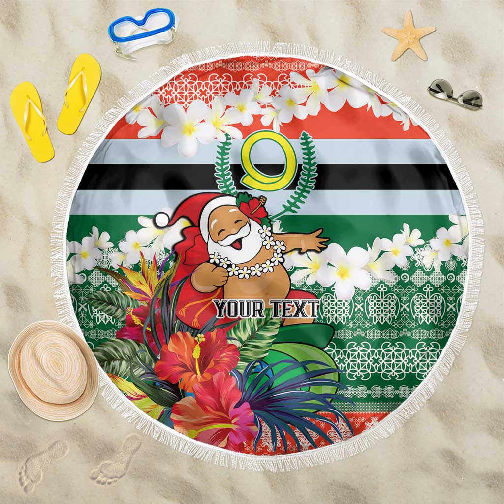 Personalised Penama Joyeux Noel Beach Blanket Proud To Be a Ni-Van Sand Drawing Art LT9 One Size 150cm Red - Polynesian Pride