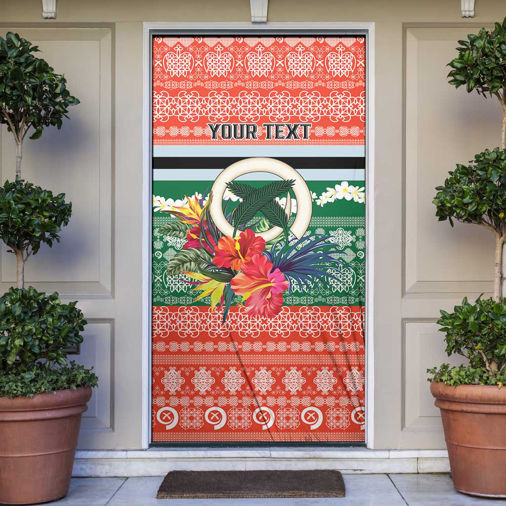 Personalised Penama Joyeux Noel Door Cover Proud To Be a Ni-Van Sand Drawing Art LT9 Red - Polynesian Pride
