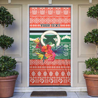 Personalised Penama Joyeux Noel Door Cover Proud To Be a Ni-Van Sand Drawing Art LT9 Red - Polynesian Pride