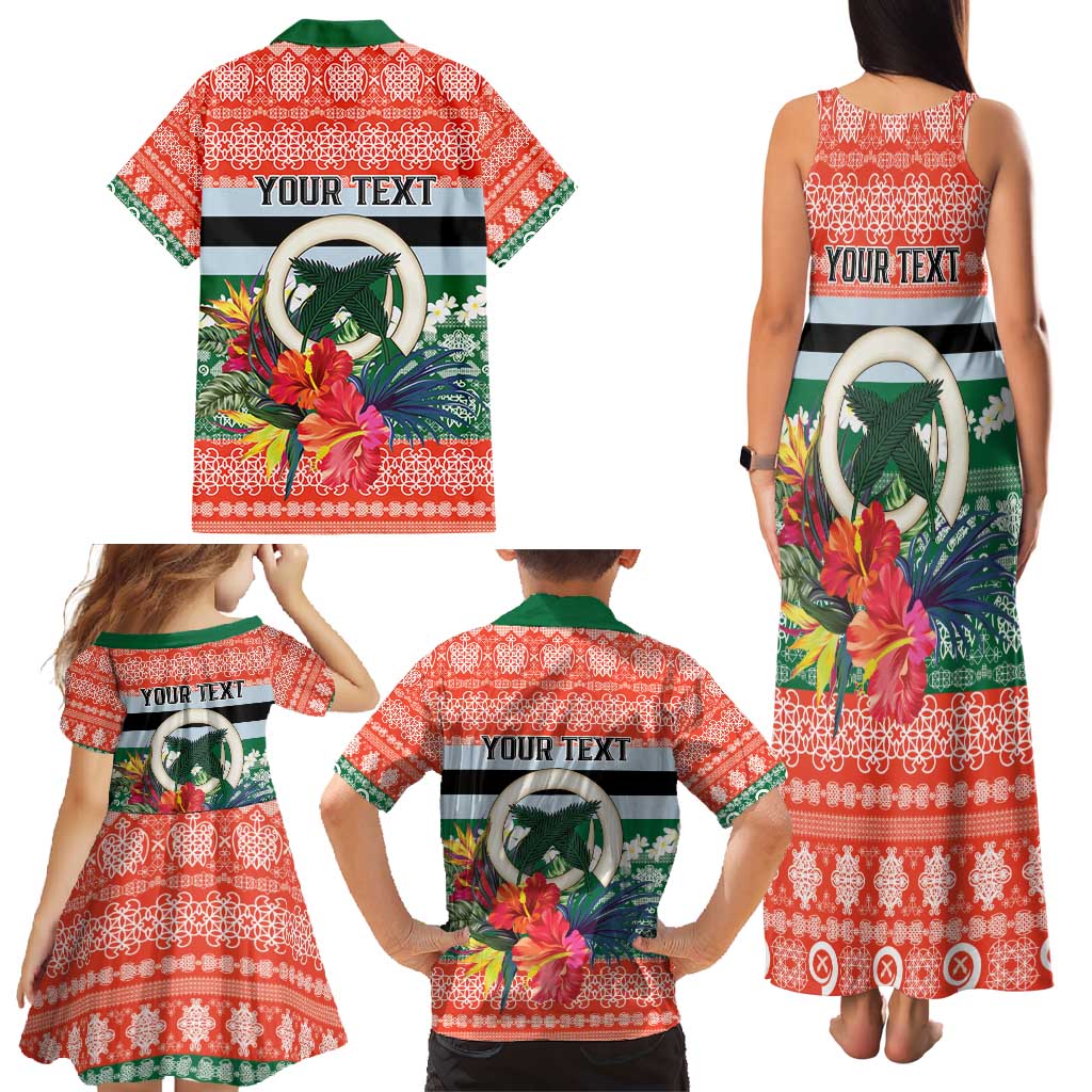 Personalised Penama Joyeux Noel Family Matching Tank Maxi Dress and Hawaiian Shirt Proud To Be a Ni-Van Sand Drawing Art - Polynesian Pride