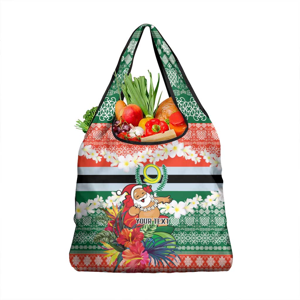 Personalised Penama Joyeux Noel Grocery Bag Proud To Be a Ni-Van Sand Drawing Art - Polynesian Pride