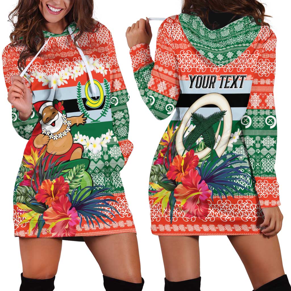 Personalised Penama Joyeux Noel Hoodie Dress Proud To Be a Ni-Van Sand Drawing Art - Polynesian Pride