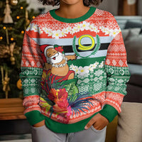 Personalised Penama Joyeux Noel Kid Ugly Christmas Sweater Proud To Be a Ni-Van Sand Drawing Art - Polynesian Pride