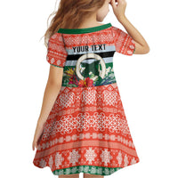 Personalised Penama Joyeux Noel Kid Short Sleeve Dress Proud To Be a Ni-Van Sand Drawing Art LT9 - Polynesian Pride