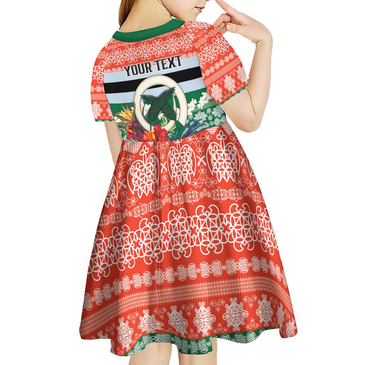 Personalised Penama Joyeux Noel Kid Short Sleeve Dress Proud To Be a Ni-Van Sand Drawing Art LT9 - Polynesian Pride