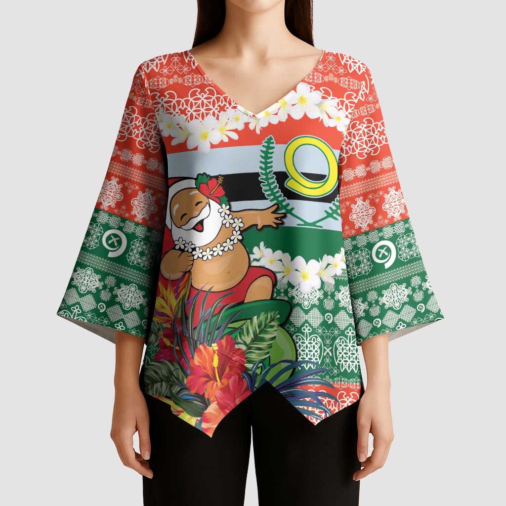 Personalised Penama Joyeux Noel Kimono Sleeve Blouse Proud To Be a Ni-Van Sand Drawing Art - Polynesian Pride