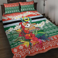Personalised Penama Joyeux Noel Quilt Bed Set Proud To Be a Ni-Van Sand Drawing Art - Polynesian Pride
