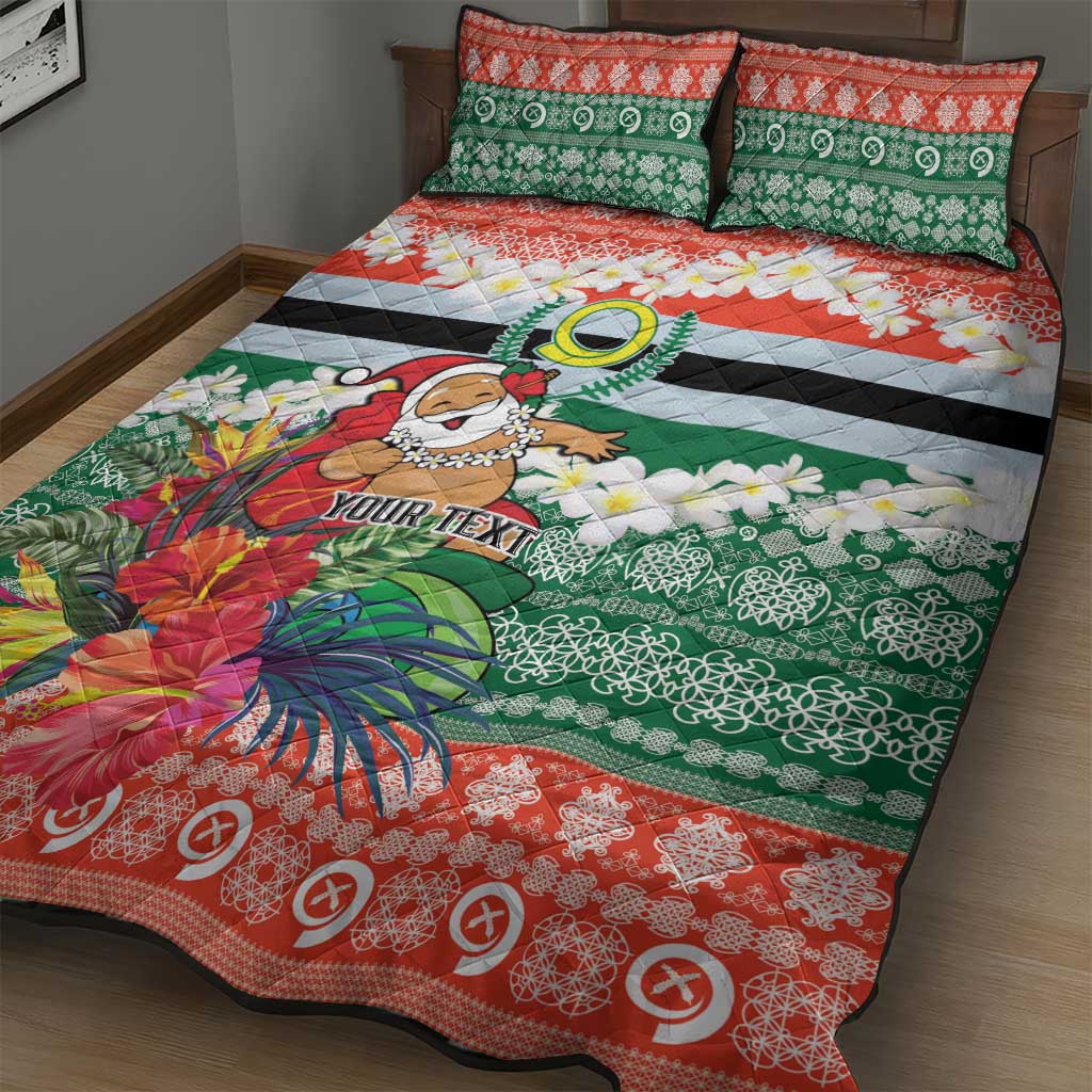 Personalised Penama Joyeux Noel Quilt Bed Set Proud To Be a Ni-Van Sand Drawing Art - Polynesian Pride