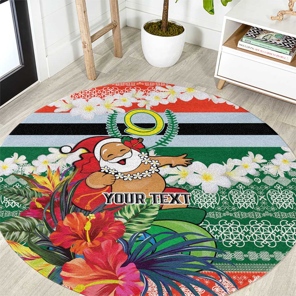 Personalised Penama Joyeux Noel Round Carpet Proud To Be a Ni-Van Sand Drawing Art LT9 Red - Polynesian Pride