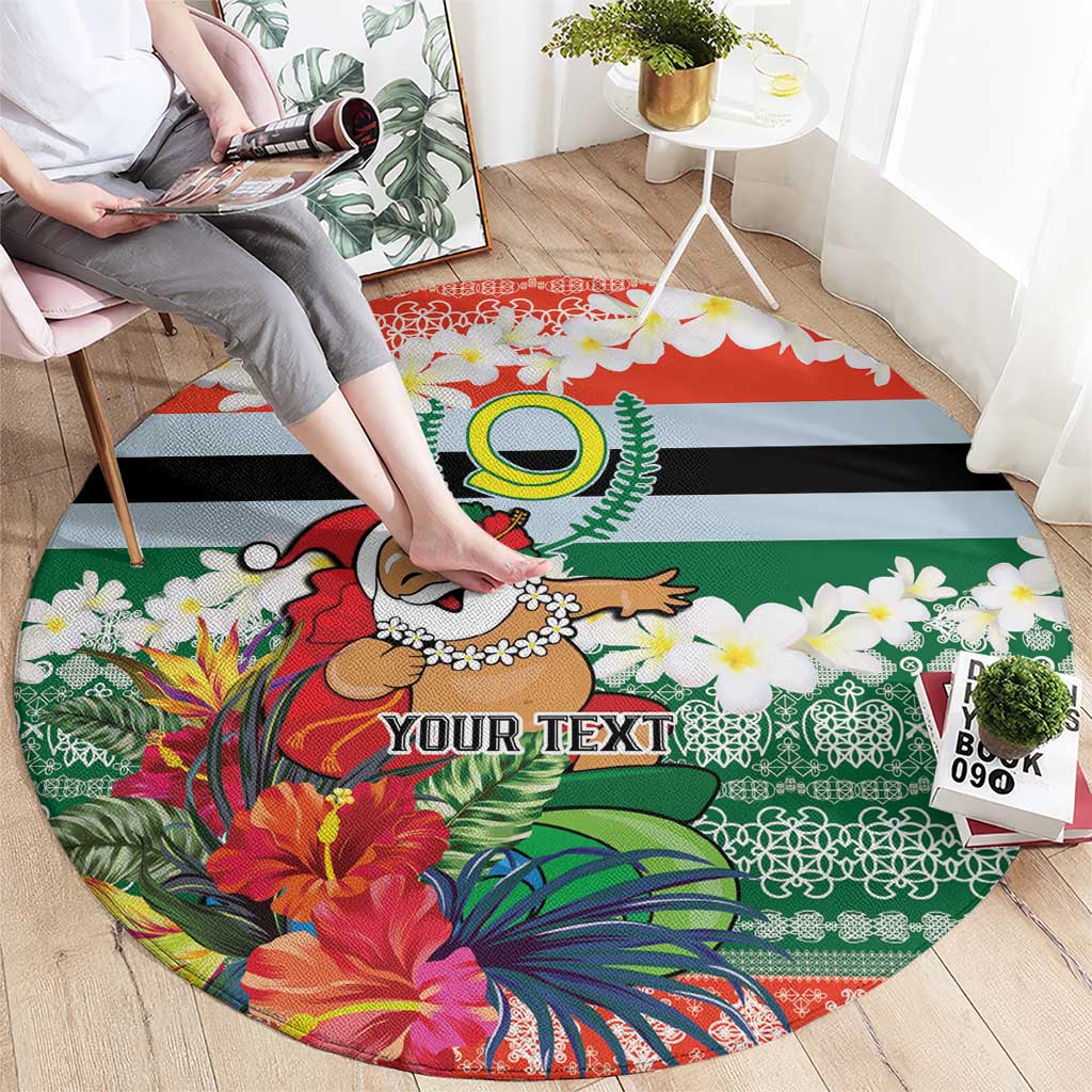 Personalised Penama Joyeux Noel Round Carpet Proud To Be a Ni-Van Sand Drawing Art LT9 - Polynesian Pride