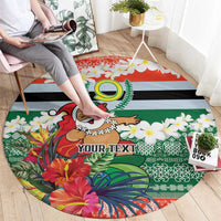 Personalised Penama Joyeux Noel Round Carpet Proud To Be a Ni-Van Sand Drawing Art LT9 - Polynesian Pride
