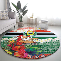 Personalised Penama Joyeux Noel Round Carpet Proud To Be a Ni-Van Sand Drawing Art LT9 - Polynesian Pride