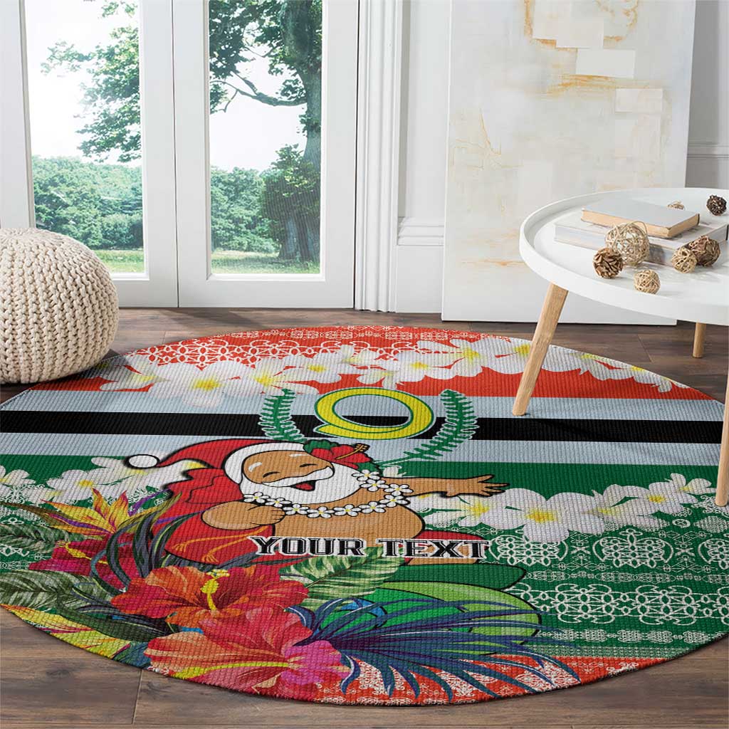 Personalised Penama Joyeux Noel Round Carpet Proud To Be a Ni-Van Sand Drawing Art LT9 - Polynesian Pride