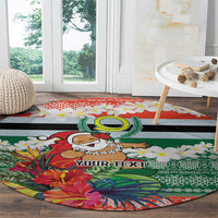 Personalised Penama Joyeux Noel Round Carpet Proud To Be a Ni-Van Sand Drawing Art LT9 - Polynesian Pride