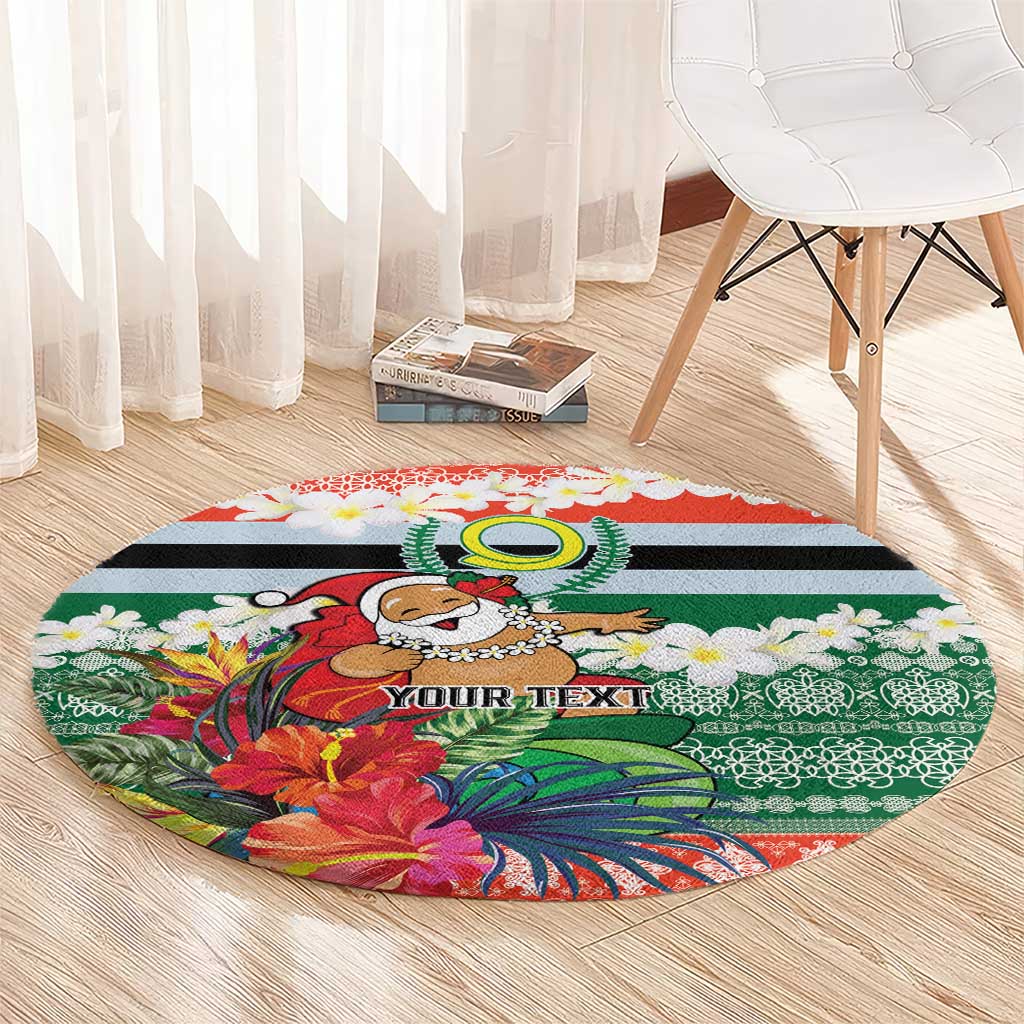 Personalised Penama Joyeux Noel Round Carpet Proud To Be a Ni-Van Sand Drawing Art LT9 - Polynesian Pride