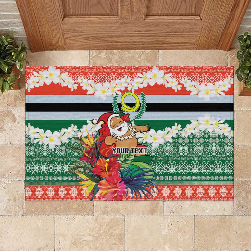 Personalised Penama Joyeux Noel Rubber Doormat Proud To Be a Ni-Van Sand Drawing Art LT9 Red - Polynesian Pride