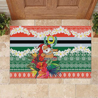 Personalised Penama Joyeux Noel Rubber Doormat Proud To Be a Ni-Van Sand Drawing Art LT9 Red - Polynesian Pride