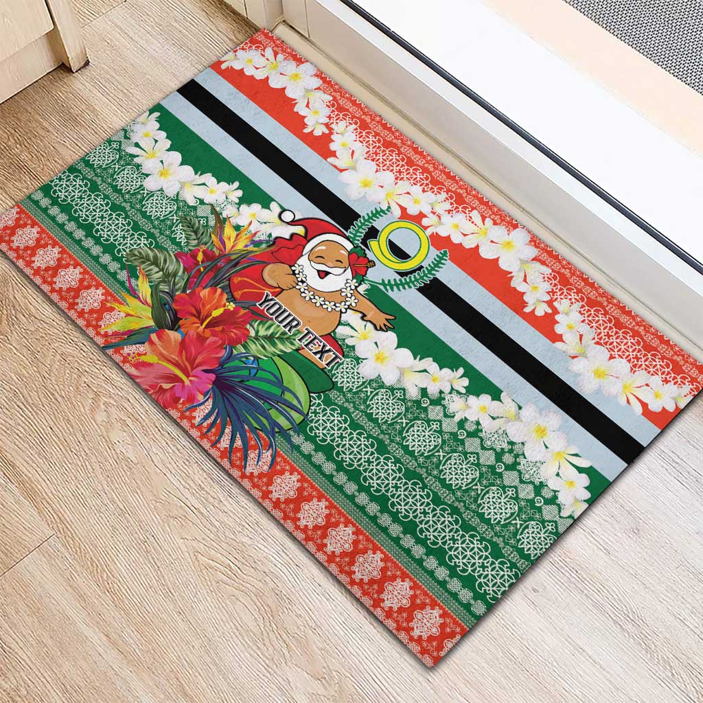 Personalised Penama Joyeux Noel Rubber Doormat Proud To Be a Ni-Van Sand Drawing Art LT9 - Polynesian Pride