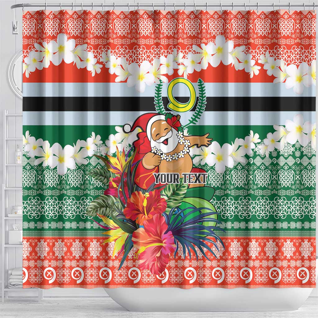 Personalised Penama Joyeux Noel Shower Curtain Proud To Be a Ni-Van Sand Drawing Art - Polynesian Pride
