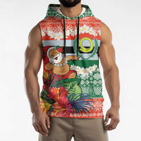Personalised Penama Joyeux Noel Sleeveless Hoodie Proud To Be a Ni-Van Sand Drawing Art LT9 - Polynesian Pride