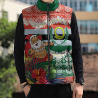 Personalised Penama Joyeux Noel Sleeveless Puffer Jacket Proud To Be a Ni-Van Sand Drawing Art LT9 - Polynesian Pride