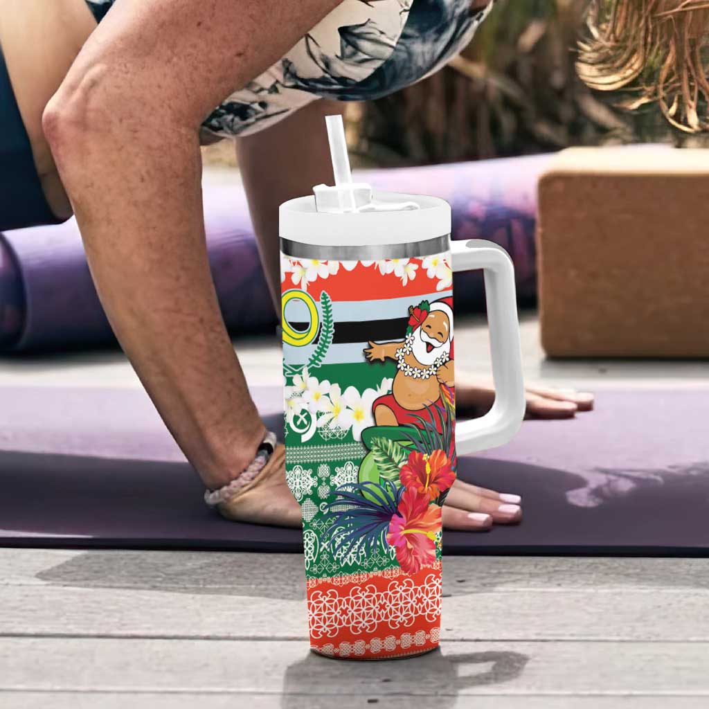 Personalised Penama Joyeux Noel Tumbler With Handle Proud To Be a Ni-Van Sand Drawing Art - Polynesian Pride