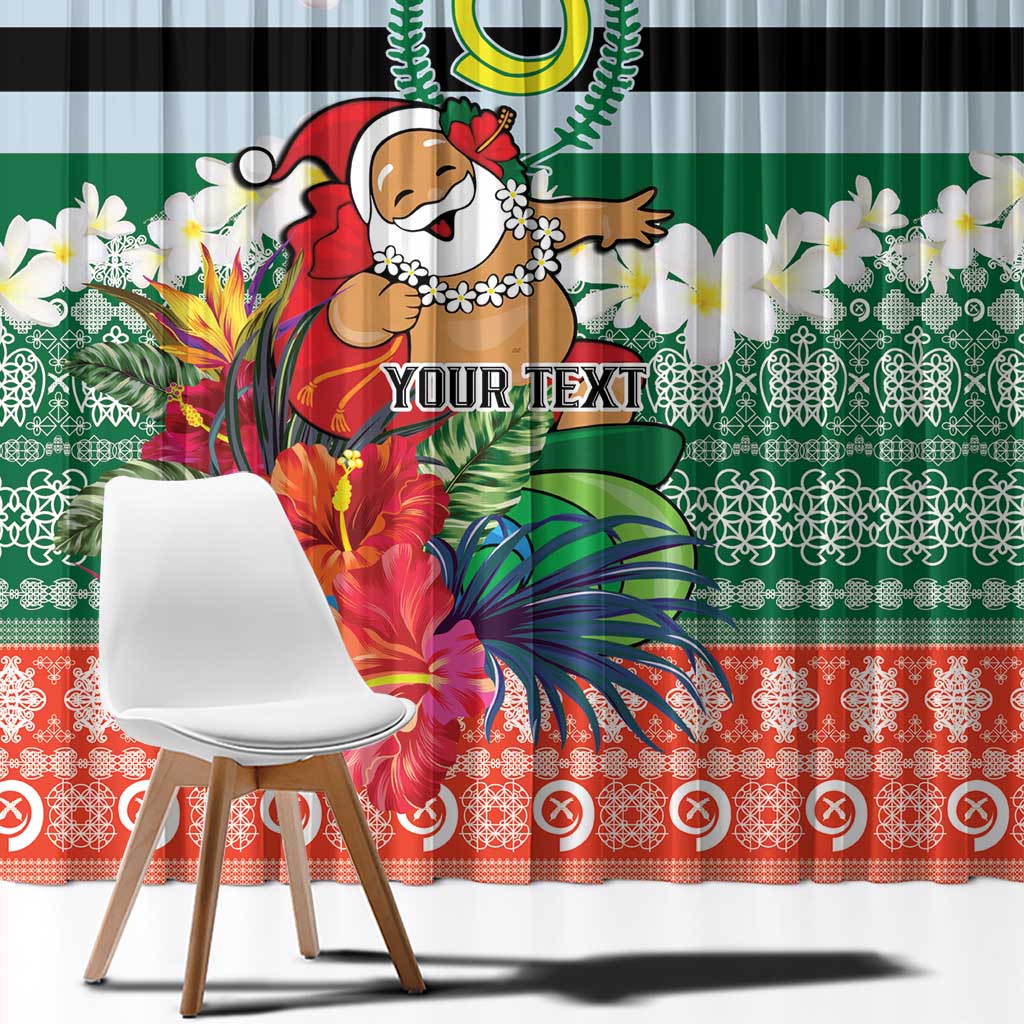 Personalised Penama Joyeux Noel Window Curtain Proud To Be a Ni-Van Sand Drawing Art - Polynesian Pride