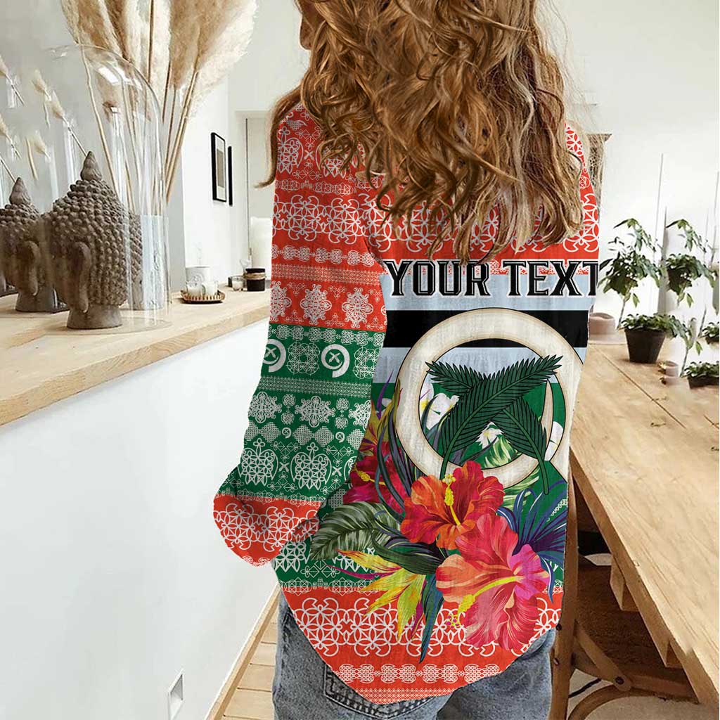 Personalised Penama Joyeux Noel Women Casual Shirt Proud To Be a Ni-Van Sand Drawing Art - Polynesian Pride