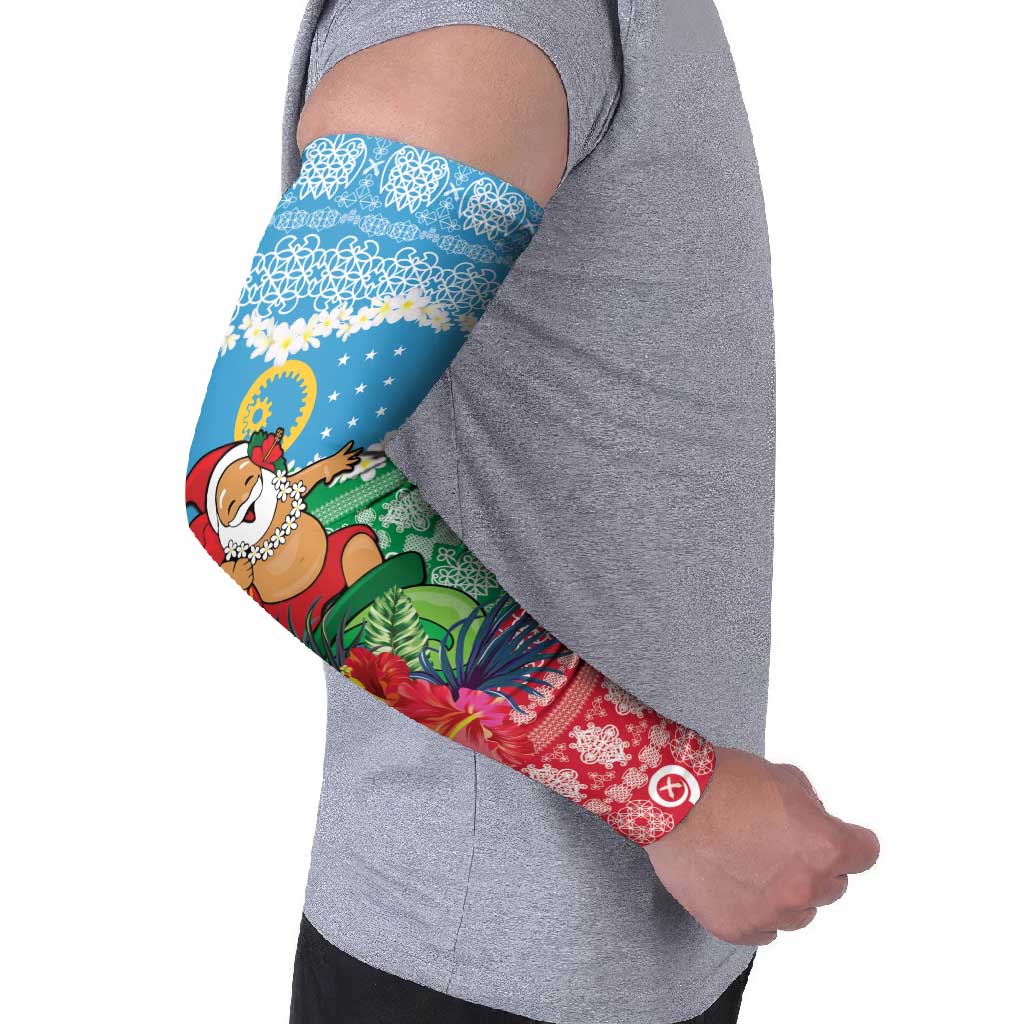 Personalised Sanma Joyeux Noel Arm Sleeves Proud To Be a Ni-Van Sand Drawing Art - Polynesian Pride