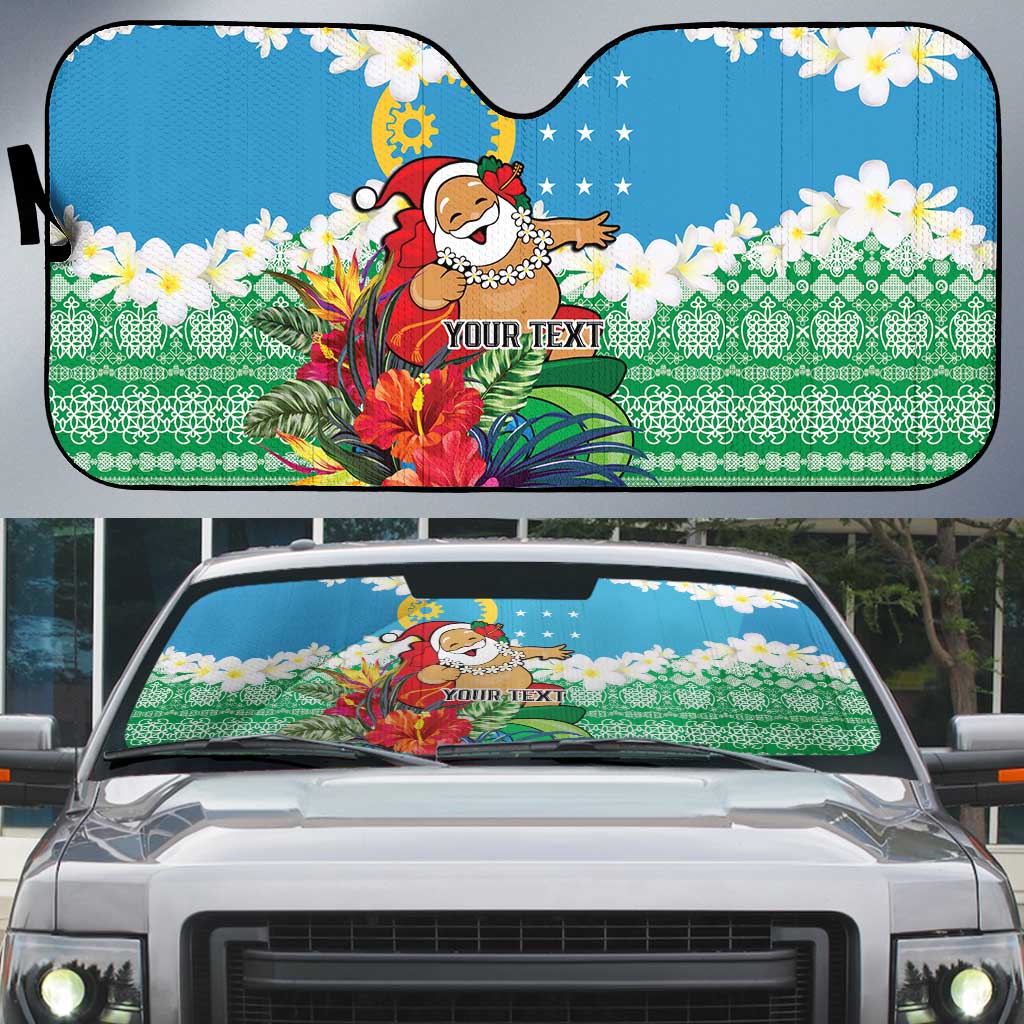 Personalised Sanma Joyeux Noel Auto Sun Shade Proud To Be a Ni-Van Sand Drawing Art LT9 Blue - Polynesian Pride