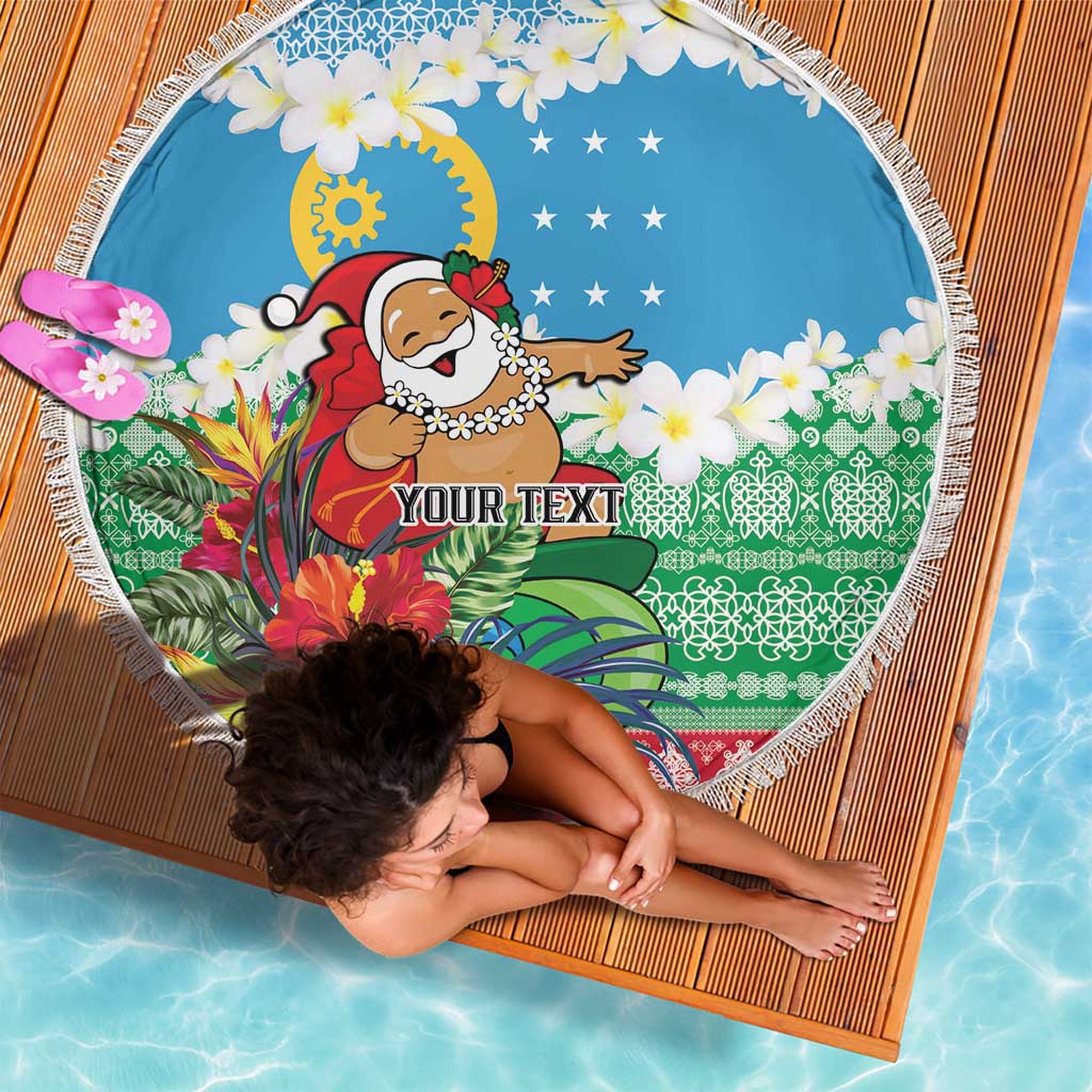Personalised Sanma Joyeux Noel Beach Blanket Proud To Be a Ni-Van Sand Drawing Art LT9 - Polynesian Pride