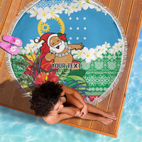 Personalised Sanma Joyeux Noel Beach Blanket Proud To Be a Ni-Van Sand Drawing Art LT9 - Polynesian Pride