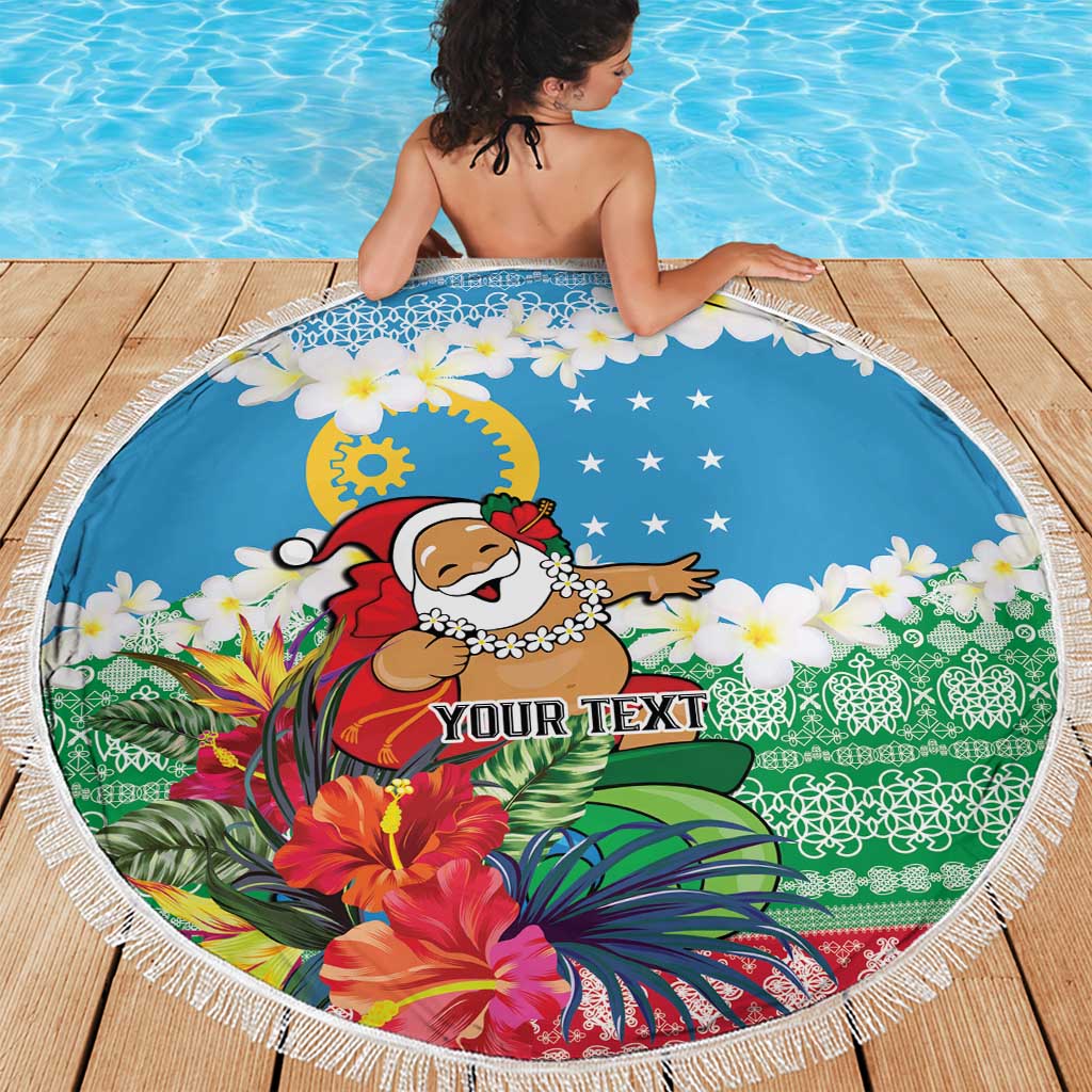 Personalised Sanma Joyeux Noel Beach Blanket Proud To Be a Ni-Van Sand Drawing Art LT9 - Polynesian Pride