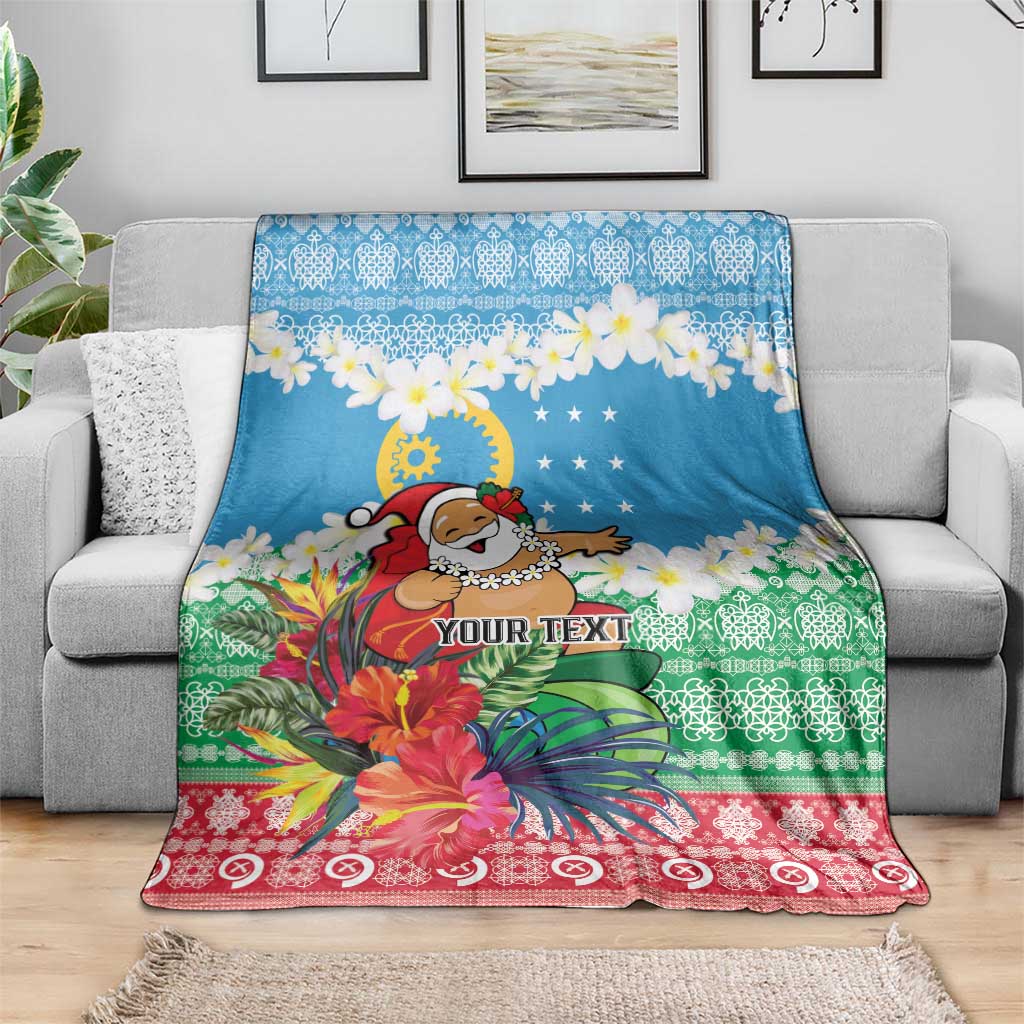 Personalised Sanma Joyeux Noel Blanket Proud To Be a Ni-Van Sand Drawing Art - Polynesian Pride