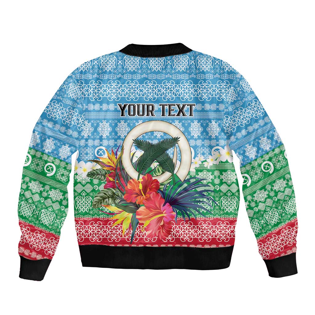 Personalised Sanma Joyeux Noel Bomber Jacket Proud To Be a Ni-Van Sand Drawing Art - Polynesian Pride