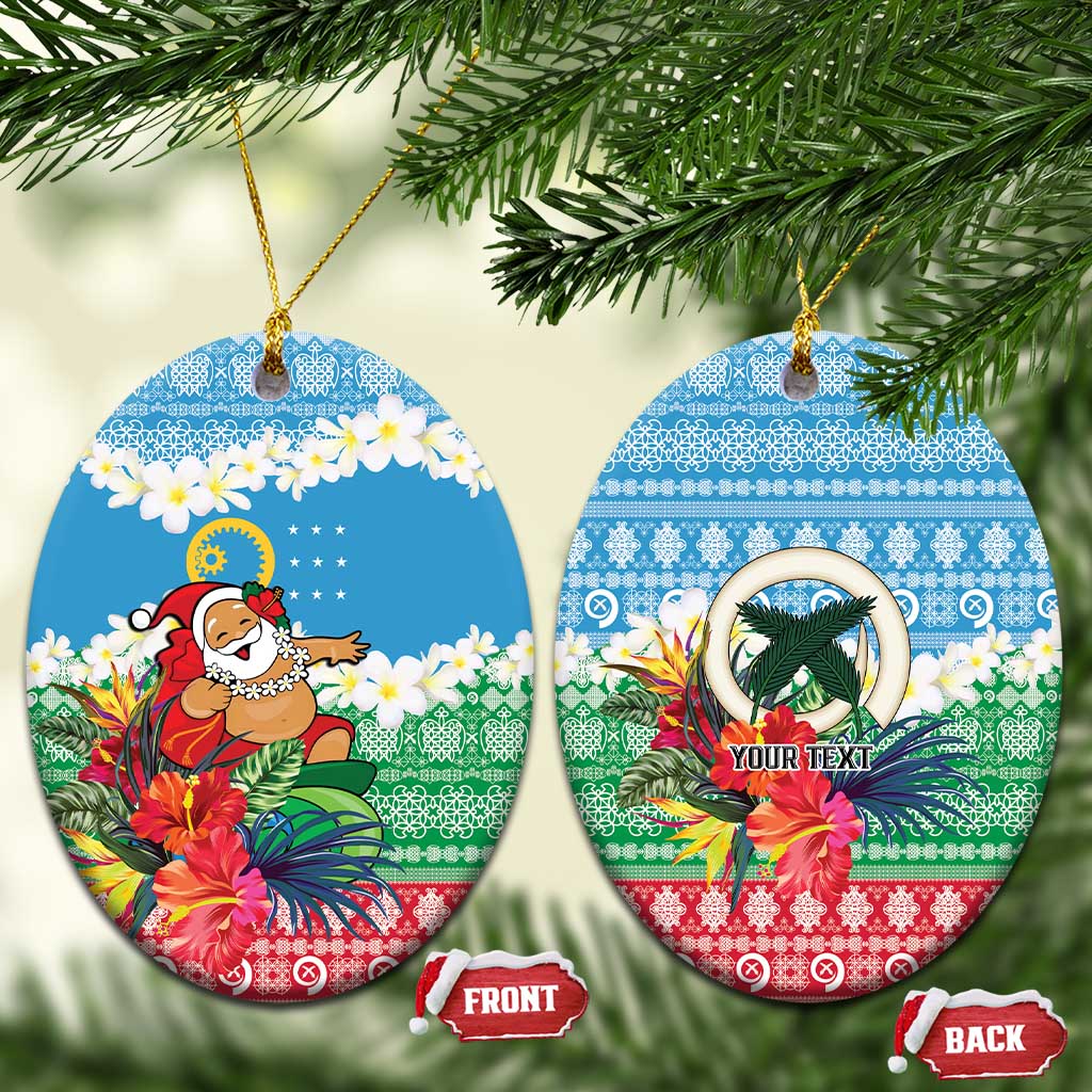 Personalised Sanma Joyeux Noel Ceramic Ornament Proud To Be a Ni-Van Sand Drawing Art - Polynesian Pride