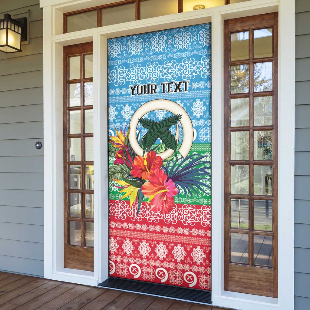 Personalised Sanma Joyeux Noel Door Cover Proud To Be a Ni-Van Sand Drawing Art - Polynesian Pride