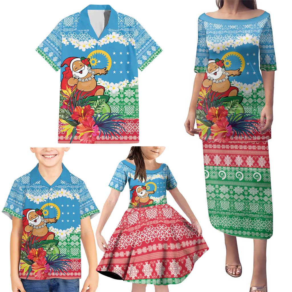 Personalised Sanma Joyeux Noel Family Matching Puletasi and Hawaiian Shirt Proud To Be a Ni-Van Sand Drawing Art - Polynesian Pride