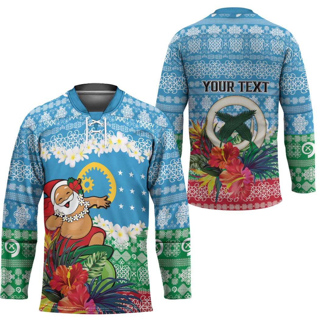 Personalised Sanma Joyeux Noel Hockey Jersey Proud To Be a Ni-Van Sand Drawing Art - Polynesian Pride