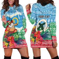 Personalised Sanma Joyeux Noel Hoodie Dress Proud To Be a Ni-Van Sand Drawing Art - Polynesian Pride