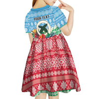 Personalised Sanma Joyeux Noel Kid Short Sleeve Dress Proud To Be a Ni-Van Sand Drawing Art LT9 - Polynesian Pride