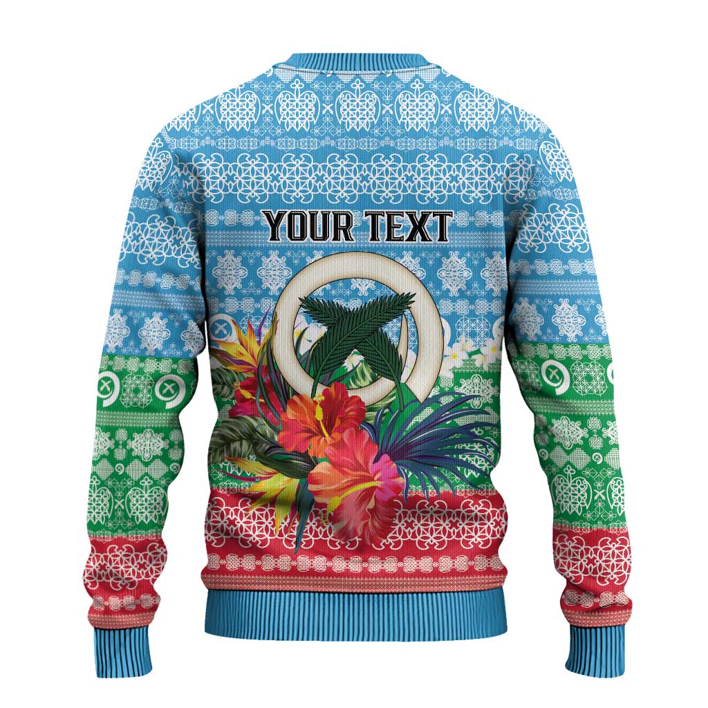 Personalised Sanma Joyeux Noel Ugly Christmas Sweater Proud To Be a Ni-Van Sand Drawing Art - Polynesian Pride