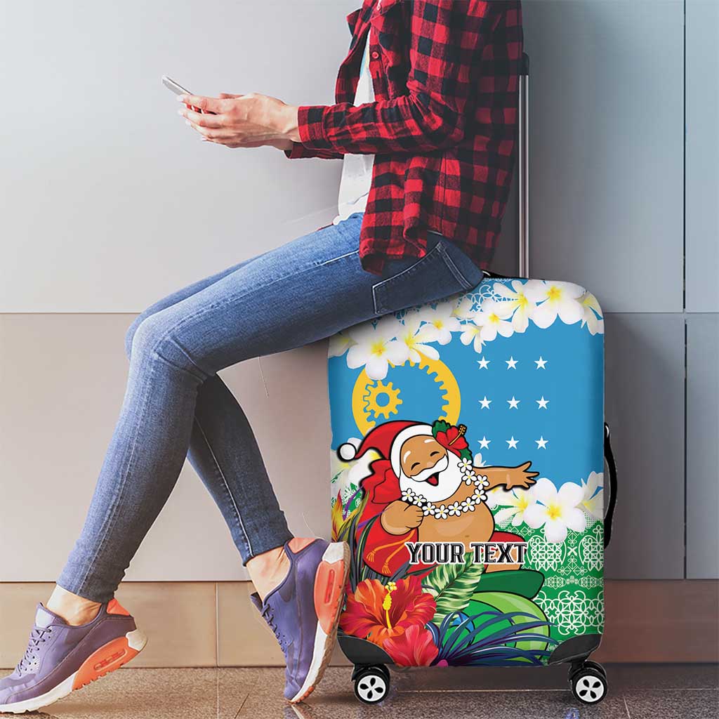 Personalised Sanma Joyeux Noel Luggage Cover Proud To Be a Ni-Van Sand Drawing Art - Polynesian Pride