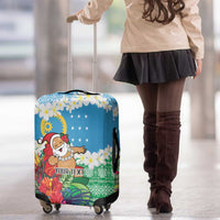 Personalised Sanma Joyeux Noel Luggage Cover Proud To Be a Ni-Van Sand Drawing Art - Polynesian Pride