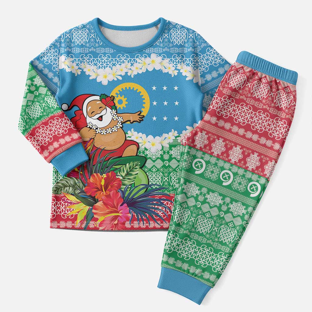 Personalised Sanma Joyeux Noel Christmas Pajama Set Proud To Be a Ni-Van Sand Drawing Art - Polynesian Pride