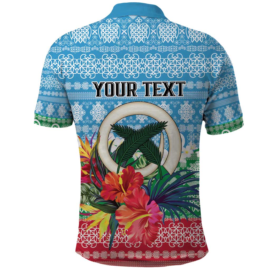 Personalised Sanma Joyeux Noel Polo Shirt Proud To Be a Ni-Van Sand Drawing Art LT9 - Polynesian Pride