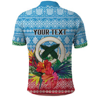 Personalised Sanma Joyeux Noel Polo Shirt Proud To Be a Ni-Van Sand Drawing Art LT9 - Polynesian Pride