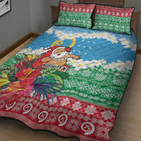 Personalised Sanma Joyeux Noel Quilt Bed Set Proud To Be a Ni-Van Sand Drawing Art - Polynesian Pride