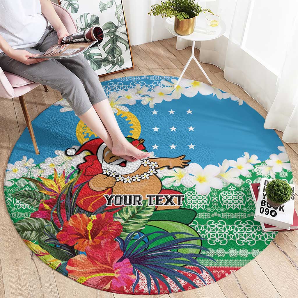 Personalised Sanma Joyeux Noel Round Carpet Proud To Be a Ni-Van Sand Drawing Art LT9 - Polynesian Pride